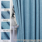 150 Inches Extra Wide Room Divider Draperies, Pinch Pleat Drapes, Absolutely Blackout Sliding Door Drapery, Total Privacy Ceiling Track Curtains, 150" W by 102" L, Blue (1 Panel)