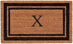 Calloway Mills 152963672X Black Border 36" x 72" Monogram Doormat Letter (X)