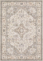 Washable Area Rugs for Living Room - 5x7 Neutral Vintage Distressed Floral Farmhouse Boho Large Soft Floor Rug Indoor Non Slip Carpet for Bedroom Dining Room Office - Brown/Multi