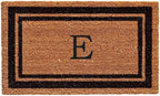 Calloway Mills 152963672E Black Border 36" x 72" Monogram Doormat Letter (E)