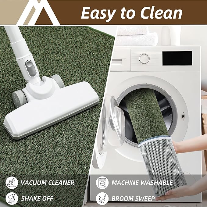 COSY HOMEER-Door-Mat 20" x 32" Non Slip Absorbent Entryway Rugs Dirt Trapper Doormats Washable Entrance Mats Low Pile Welcome Floor Mat for Front Back Door and Entry Mats,Green