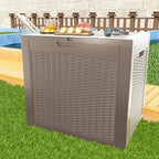 36 Gallon Outdoor Deck Box,Storage Lockable Waterproof Patio Furniture,Garden Tools,Cushions,Pool Accessories Outside Storage Resin Box(Grey Pattern)