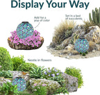 Sunnydaze Cool Blooms 10" Mosaic Glass Garden Gazing Globe with LED Solar Light - Set of 2
