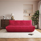 Bean Bag Chair, Oversized Bean Bag Chair for Living Room, Fireside Chair for Adults with Memory Foam Filled, Big Accent Lounge Floor Sofa for Reading, Relax, No Assembly Required. (Burgundy 3-Seater)