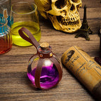 Patelai 2 Pcs Halloween Glass Potion Bottles with Belt Cork Renaissance Witch Costume Accessories Witch Props Potion Bottle for Halloween Party Decor Cosplay DIY Crafts Gift (Brown)