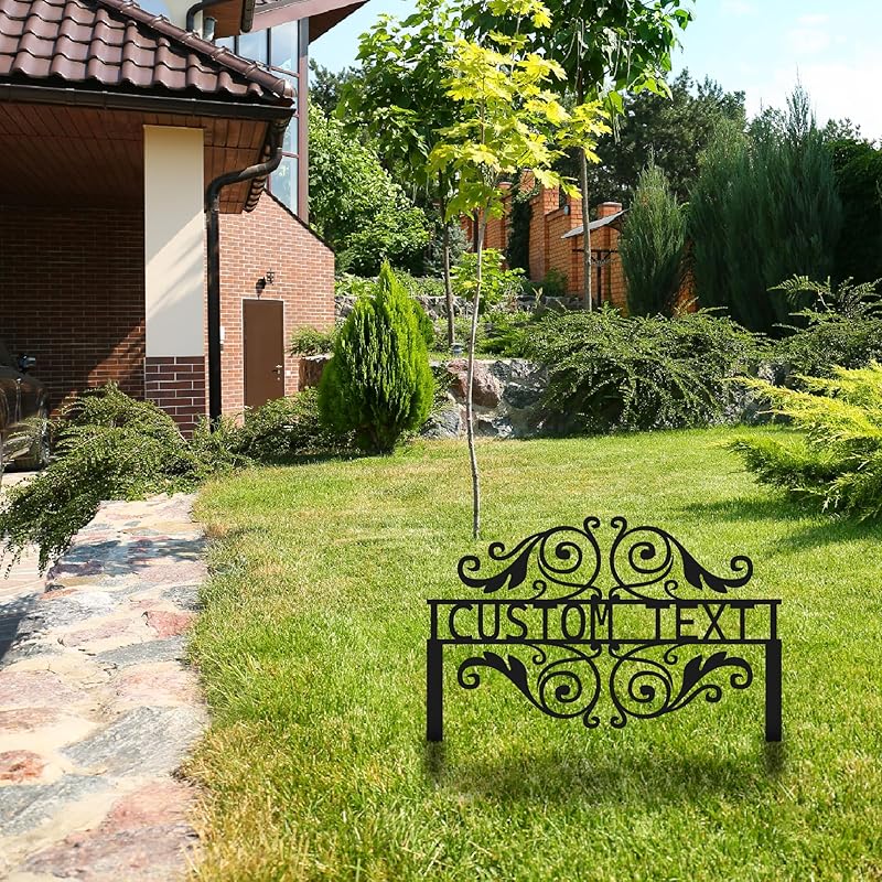 Personalized Metal Garden Sign with Stake, Custom Garden Decor for Outdoor, Custom Family Name Sign, Patio Decorations, Lawn Art, Farmhouse Decorative, Welcome Garden Sign, Housewarming Gift