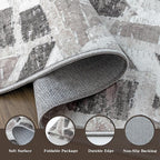 Modern Abstract Door Mat Indoor Entrance 2X3 Front Porch Area Rug Washable, Non-Slip Small Grey Rugs for Entryway Bathroom Ultra-Thin, Throw Carpet for Kitchen Bedroom Nursery Kids Print Faux Wool