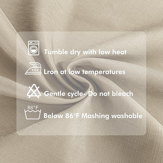 HolidayIdeas 6 Panels Linen Outdoor Curtains for Patio Waterproof-Cream Outside Gazebo Curtains 54"x95"-Indoor/Outdoor Weighted Weatherproof Curtains, Privacy for Pergola, Porch, Cabana, Sunroom