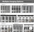 RAIN CITY Grey Linen Blackout Curtains 92 Inches Long,100% Light Blocking Textured Curtains for Bedroom Living Room Thermal Back Tab Rod Pocket Curtains 2 Panels with Hooks 50 x 92