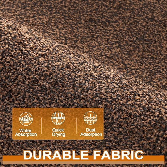 Mibao Front Door Mat, Dirt Trapper Welcome Mat for Outdoor Indoor, Non-Slip Waterproof Doormat, Durable Machine Washable Low Profile Entry Rug for Back Door Outside Patio Porch, 72" x 24", Brown