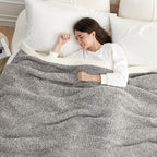 Snuggle Sac Oversized Grey Blanket Twin XL 66X90 for Bed, Reversible Super Soft Warm Cozy Knit Fuzzy Plush Blankets, Heather Dark Grey, 66x90 inches