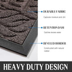 Yimobra Welcome Door Mat Outdoor Indoor, Non Slip Front Doormats, Heavy Duty Rubber Backing, Low-Profile Entrance Mat, Absorbent Resist Dirt, Easy Clean Patio Garage Floor Mats, 29.5 x 17, Brown