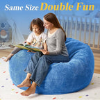 3.5FT Bean Bag Chairs Teardrop Bean Bag Chair for Adults Beanbag Chair with Memory Foam Filled Machine Washable Cover for Living Room, Bedroom (Large,Blue)
