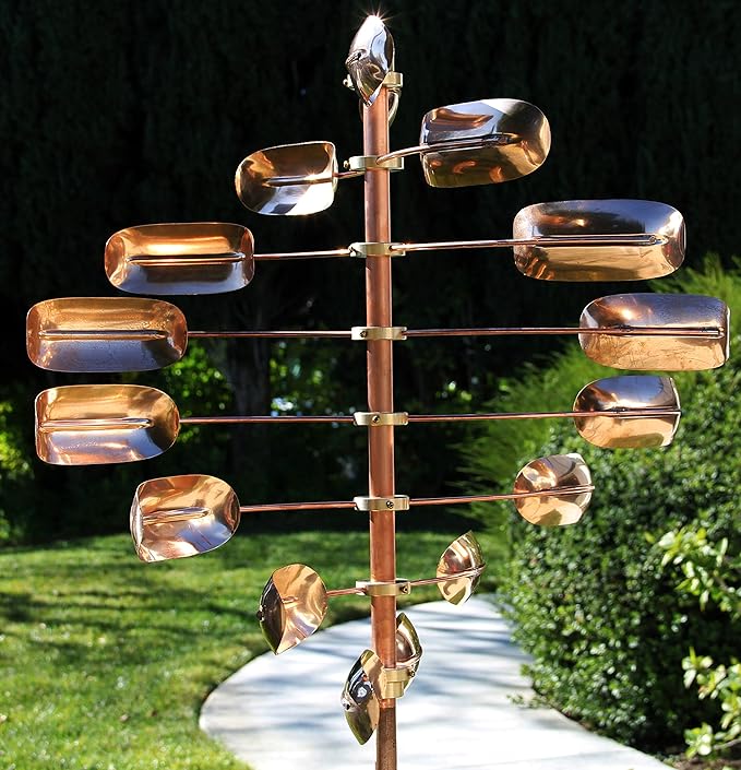 Stanwood Wind Sculpture Kinetic Copper Wind Spinner - Lucky 8 Twirler