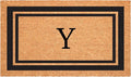 Calloway Mills 152962448 Black Border 24" x 48" Monogram Doormat (Letter Y)