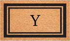 Calloway Mills 152962448 Black Border 24" x 48" Monogram Doormat (Letter Y)