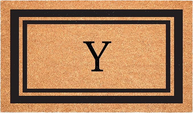 Calloway Mills 152963048Y Black Border 30" x 48" Monogram Doormat Letter (Y)