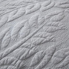 MarCielo 3-Piece 100% Cotton Oversized Bedspread Lightweight Quilt Coverlet Embroidery Farmhouse Bedding Set T0 (Light Grey, Oversized Queen (100"x106"))