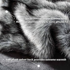 BATTILO HOME Silver Grey Faux Fur Throw Blanket for Couch, Bed, Fake Fur Blankets & Throws, Thick Warm Heavy Fluffy Fuzzy Elegant Furry Blanket Long Pile with Black Tips, 50"x60"