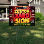 20 Pack 24"x18" Custom Yard Signs with Stakes, Personalized Yard Signs for Outdoors, Customized Full Color Print Corrugated Signs for Business