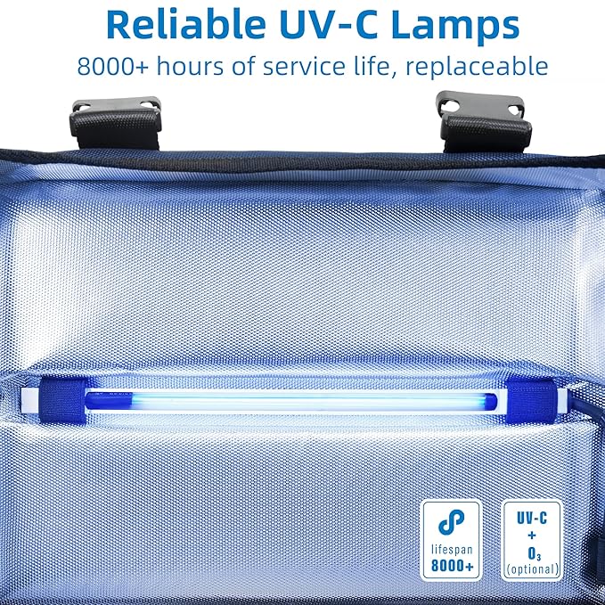 UV Sanitizer Box, 12L Ozone Portable Sanitizing and Cleaning Machine with 3-Level Timer, Foldable UV Cleaner Box for Phone, Toys, Mask, Towel, key, Ozone UV Box ﻿