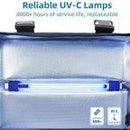 UV Sanitizer Box, 12L Ozone Portable Sanitizing and Cleaning Machine with 3-Level Timer, Foldable UV Cleaner Box for Phone, Toys, Mask, Towel, key, Ozone UV Box ﻿