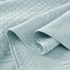 MarCielo 3-Piece 100% Cotton Oversized Bedspread Lightweight Quilt Coverlet Embroidery Farmhouse Bedding Set (TM Mint Green, Oversized Queen (100"x106"))