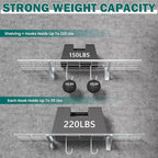 EVERHANGER Garage Wall Shelves, 12 X 48 Inch Wall Mounted Storage Shelves, Heavy Duty Metal Shelving with Hooks, 2 Pack, White