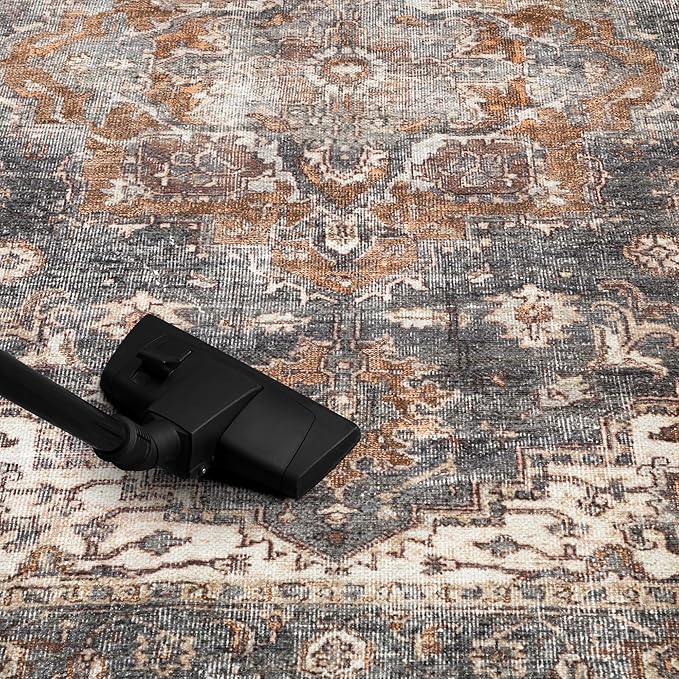 Keen Home Design 2x12 Rug - Machine Washable Runner with Non-Slip Backing, Ideal for Hallway, Entryway, Kitchen, Laundry Room - Vintage, Easy Clean, Durable, Low Pile Rug - (2'6" x 12')