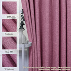 100% Blackout Linen Textured Drapes for Bedroom Pinch Pleated Curtains for Track System Portable Drapery for Sliding Glass Door/Storage/Space Room Divider, 70" Wx84 L, 1 PC, Lilac