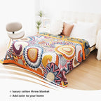 Boho Throw Blanket, 100% Organic Muslin Cotton Breathable Ultra Soft Bed Quilt Throw - All Season Floral Bird Butterfly Farmhouse Decor Blanket for Sofa Couch Chair and Gift. 80" x 90"