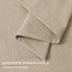 100" W x 96" L Faux Linen Room Divider Curtains, Full Blackout Pinch Pleated Drapes for Traverse Rod, Bedroom Divider Privacy Drapery with Hooks for Ceiling Track, 1 Panel, Sand Beige