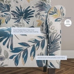 BELLEZE Modern Accent Chair for Living Room, High Back Floral Armchair w/Wooden Legs, Upholstered Wingback Side Chair Padded Armrest Single Sofa for Living Room, Bedroom - Allston (Green Blue Floral)