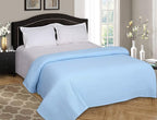 Elvana Home 100% Cotton Bed Blanket, Breathable Bed Blanket Full - Queen Size, Cotton Thermal Blankets Full - Queen, Perfect for Layering Any Bed for All Season, Light Blue
