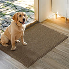 JSEI Dirt Trapper Door Mat 20"x32" Non-Slip Washable Entrance Mat, Dog Doormats, Absorbent & Fade-Resistant Floor Mats, Low Profile Welcome Mats for Entryway, Front Door, and Inside Entrance, Brown