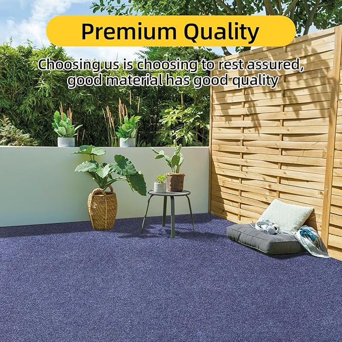 Marine Carpet,6 FT x 14 FT Deep Blue Indoor Outdoor Carpet 0.2" Thick Boat Carpet with Water-Proof TPE Backing, Non-Slide Outdoor Marine Carpet Roll for Home, Patio, Porch, Deck