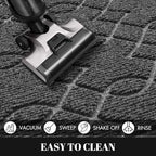 Yimobra Front Door Mat Outdoor Indoor 36x24, All-Season, All-Weather, Heavy Duty Welcome Door Mats Outside Entrance, Non Slip Porch Patio Entrance Mat, Black Gray