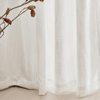 MYSKY HOME 90 Inch Curtains for Sliding Glass Door Windows, Living Room Decoration Cotton Drapes Soft Comfortable Touch Farmhouse Country Patio Treatment Set, 50" Width, Natural, 2 Panels