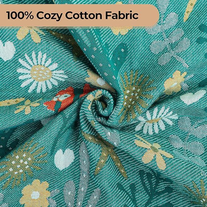 Boho Throw Blanket, 100% Organic Cotton Skin-Friendly Breathable Ultra Soft Bed Quilt Throw - All Season Blue & Red FishFarmhouse Decor Blanket for Sofa Couch Chair and Gift. 60" x 80"