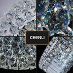 6-Lights Crystal Flush Mount Chandelier Light Fixture with K9 Crystals Modern Ceiling Lights Elegant Pendant Lamp for Bedroom,Hallway,Bar,Living Room,Dining Room,H5.9 xW20 (Bulbs Not Included)