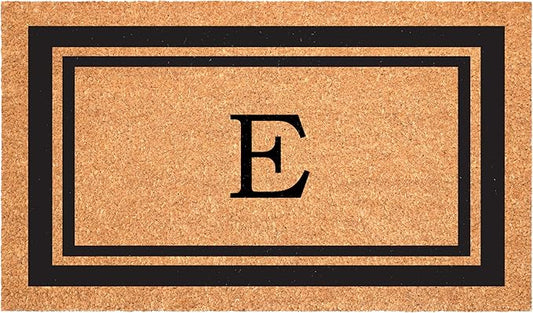 Calloway Mills 152963048E Black Border 30" x 48" Monogram Doormat Letter (E)