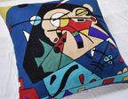 Kandinsky Modern Pillow Cover - Blue Harmony | Abstract, Contemporary, Mid Century Chair Cushion | Handmade Wool Size 18x18