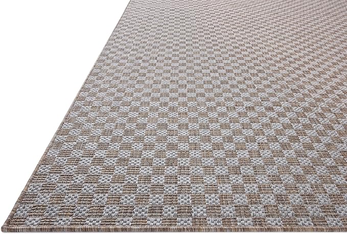 Loloi Amber Lewis Topanga Collection TOP-02 Natural/Silver 6'-7" x 9'-4" Indoor/Outdoor Area Rug