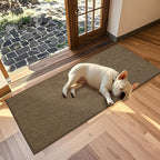 JSEI Dirt Trapper Door Mat 24"x60" Non-Slip Washable Entrance Mat, Dog Doormats, Absorbent & Fade-Resistant Floor Mats, Low Profile Welcome Mats for Entryway, Front Door, and Inside Entrance, Brown