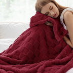 Bedsure GentleSoft Fall Throw Blanket for Couch - Checkered Fleece Red Blankets Gifts for Women Men Girls, Cute Soft Cozy Throw for Bedroom Home Decor Gifts, 50x60 Inches