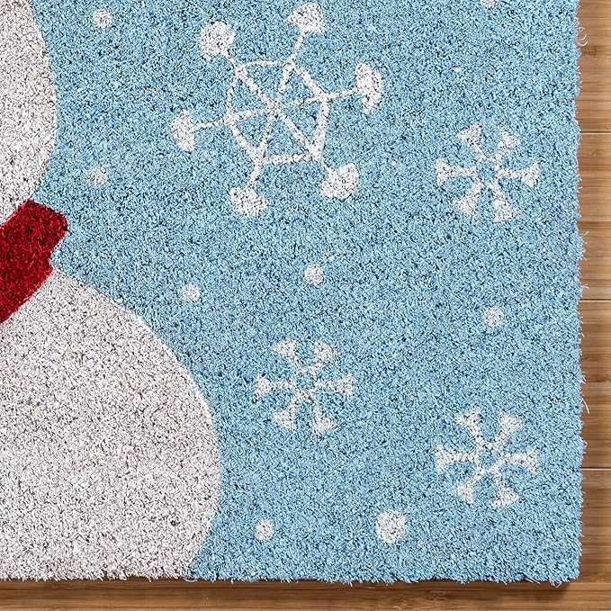 Gertmenian Paramount Frosty Coir Doormat - 2x3 Welcome Mat (2-Pack), Ideal for High Traffic Areas in Front Door, Garage, Entryway - Blue/Celebrate, 80026