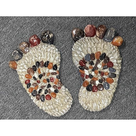 Outdooor Stepping Stones - Decorative Garden Stones for Patio, Deck, Garden or Sidewalk Faux Cobblestone Stepping Stones (Set of 2#B