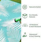 GENIMO Outdoor Rug 6' x 9' Waterproof for Patios Clearance, Reversible Outdoor Plastic Straw Camping Rug Carpet, Large Area Rugs Mats for RV, Camper, Deck, Balcony, Porch, Beach, Aqua Blue&White