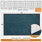 Mibao Front Door Mat, Dirt Trapper Welcome Mat for Outdoor Indoor, Non-Slip Waterproof Doormat, Durable Machine Washable Low Profile Entry Rug for Back Door Outside Patio Porch, 72" x 48", Blue