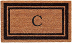Calloway Mills 152963672C Black Border 36" x 72" Monogram Doormat Letter (C)